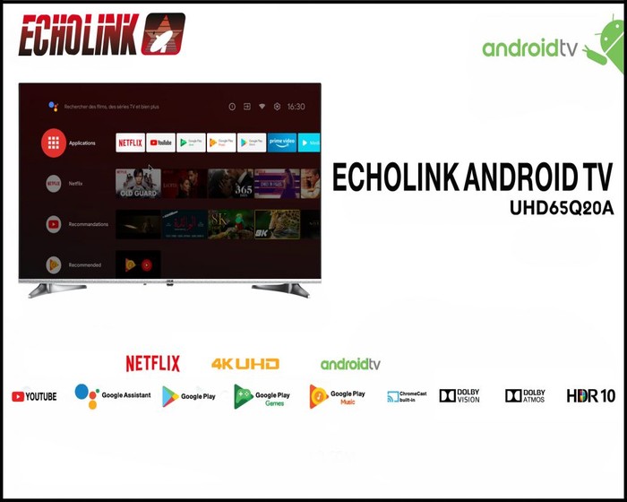 ECHOLINK TV 65 4k UHD65Q20A Android 9.0 photo 1